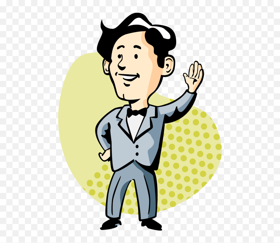 Vector Illustration Of Sharp Dressed Man With Bow Tie - Cartoon Sharp Dressed Man Emoji,Kneeling Emoji