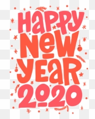 New Year 2020 Font Text For Happy - Png Emoji