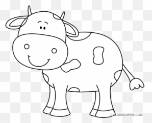 Cow Outline Coloring Pages Clip - Clipart Free Emoji