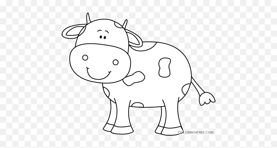 Cow Outline Coloring Pages Cow Clip - Cow Outline Clipart Free Emoji,Cow And Man Emoji