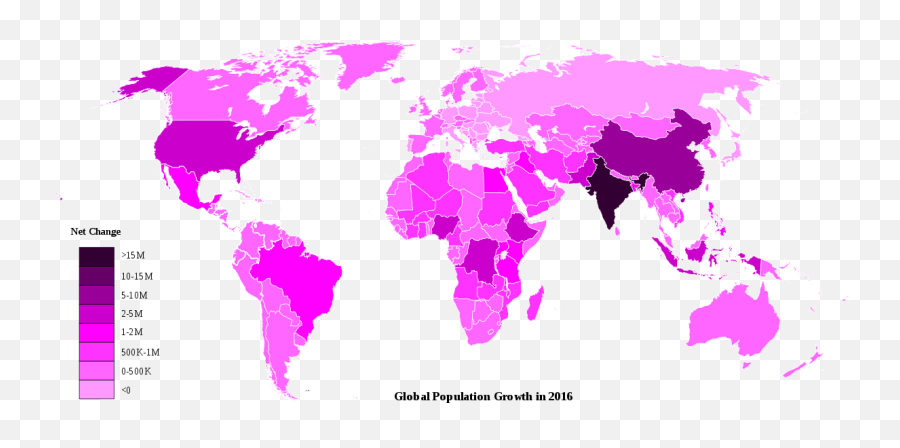 Net Population Growth In 2016 - Human Overpopulation Overpopulation Map Emoji,Growth Emoji