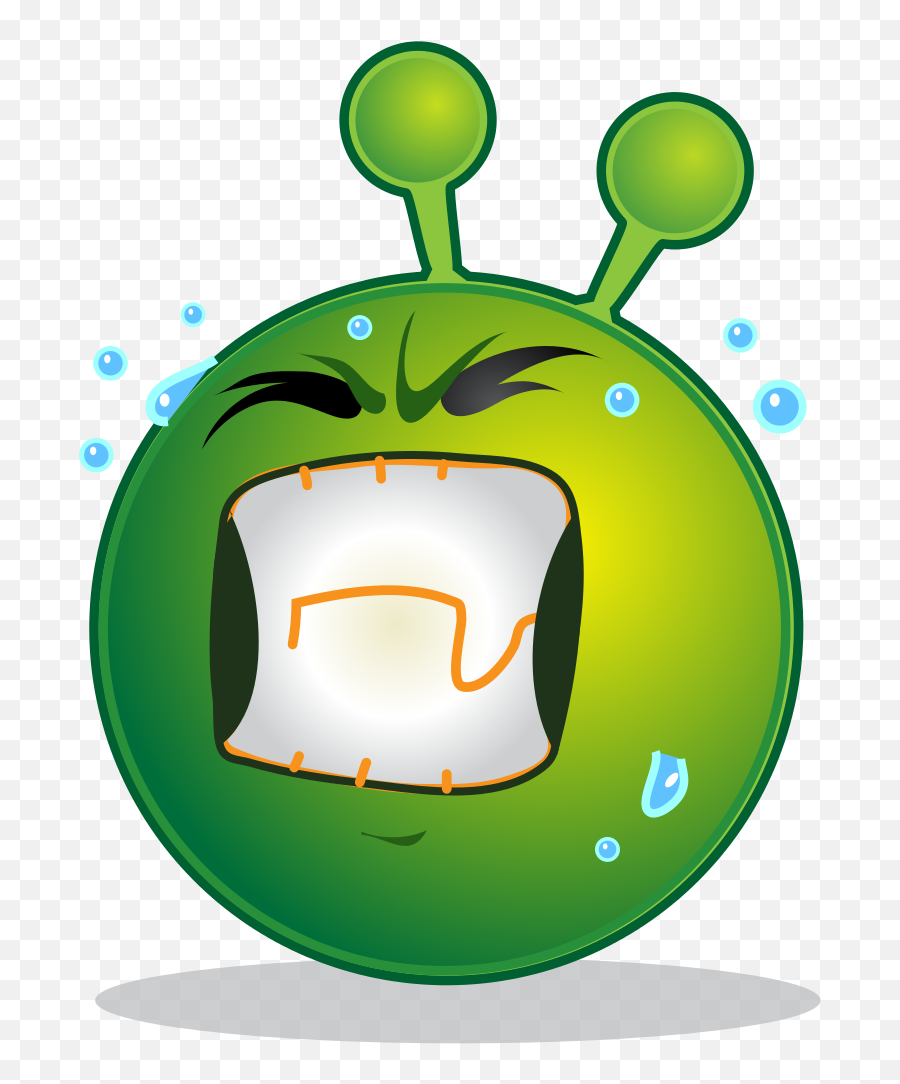 Smiley Green Alien Huf - Emoji Straining,Sad Emoji