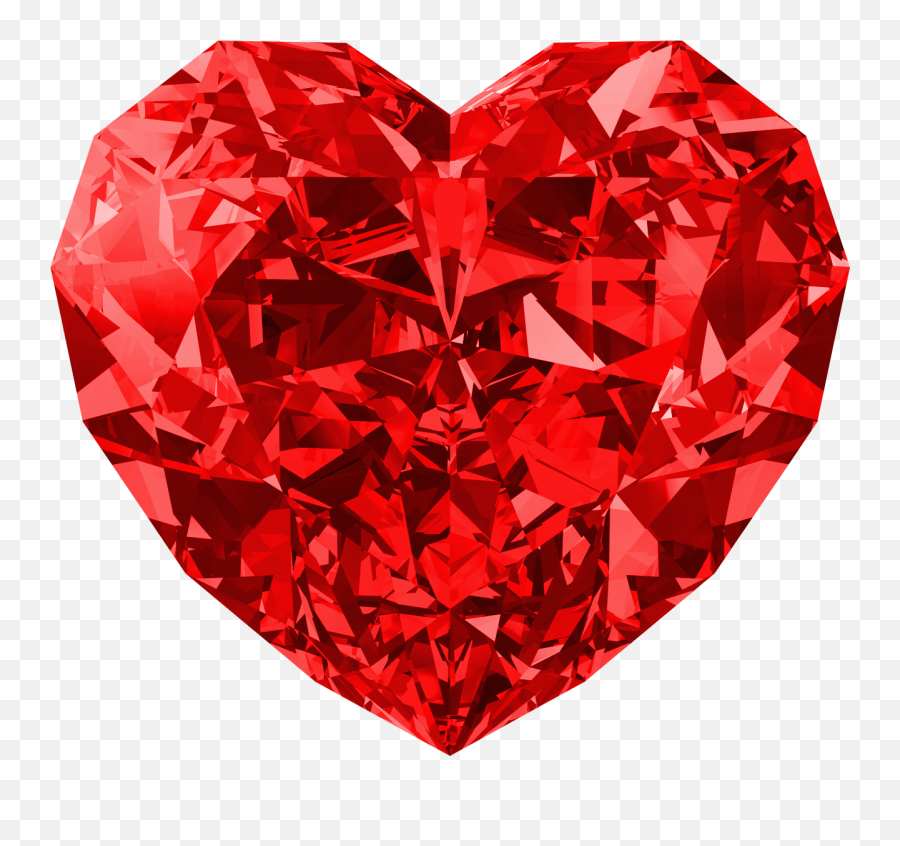 Red Heart Diamond Png Image - Red Crystal Heart Png Emoji,Diamond Emoji Iphone