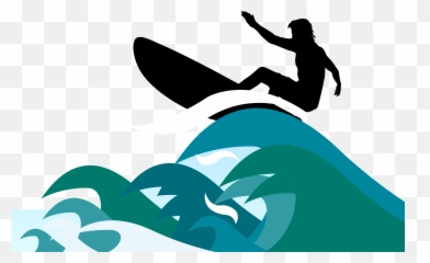 Wave Surfing Clipart - Art Emoji