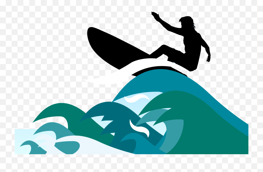 Wave Surfing Clipart - Surfing Clip Art Emoji,Surf Emoji