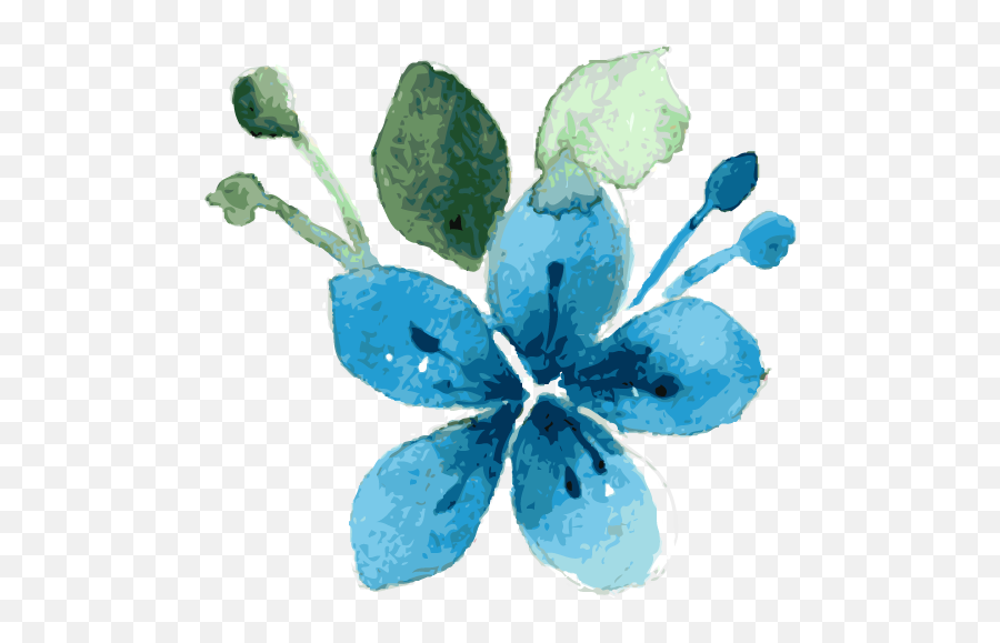 Blue Flowers Png Transparent Background - Watercolour Blue Flower Png Emoji,Blue Flower Emoji