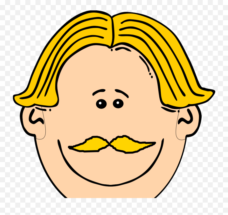 Smiling Man With Blond Hair And Mustache Png Svg Clip Art - Boy With Black Hair Clipart Emoji,Man With Turban Emoji
