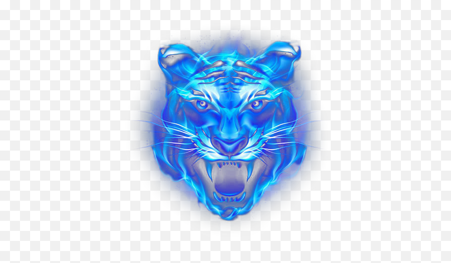 Download Hd Lion Blue Fire Water Metallic Neon Light - Fire Blue Flame Blue Tiger Png Emoji,Blue Fire Emoji