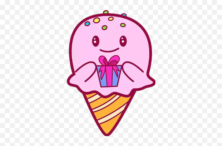 Ice Cream Emoji Samolepky Na Whatsapp - Helado Animado Con Ojitos Cerrados,Cream Emoji