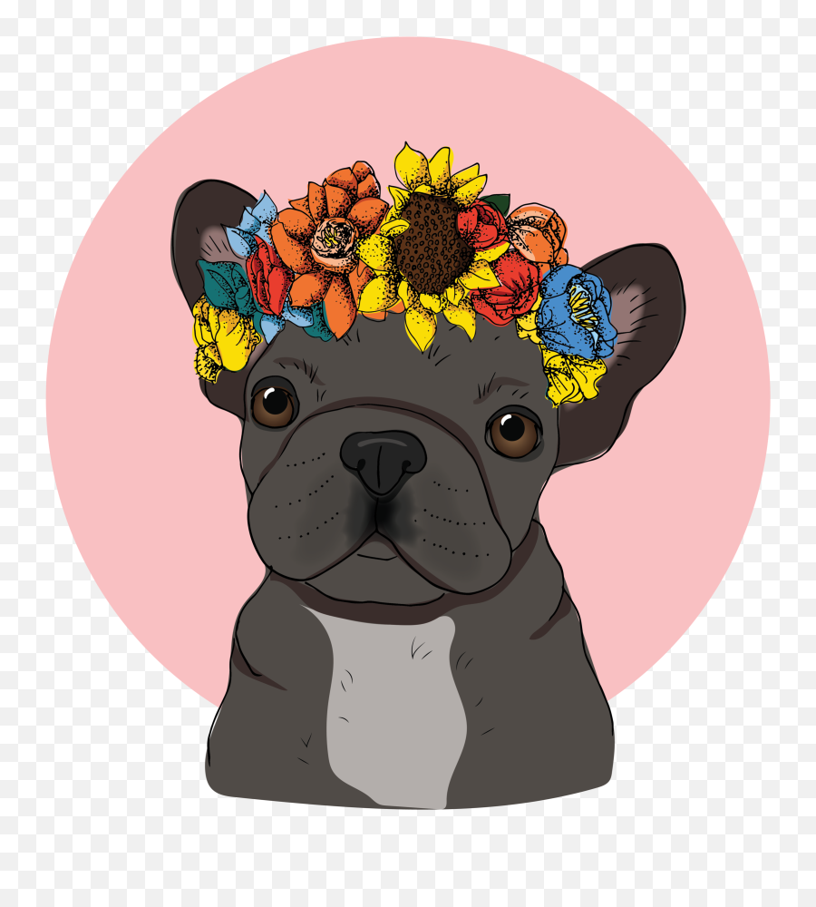 Floral - French Bulldog Wallpaper Iphone Emoji,Dog Emoji Iphone