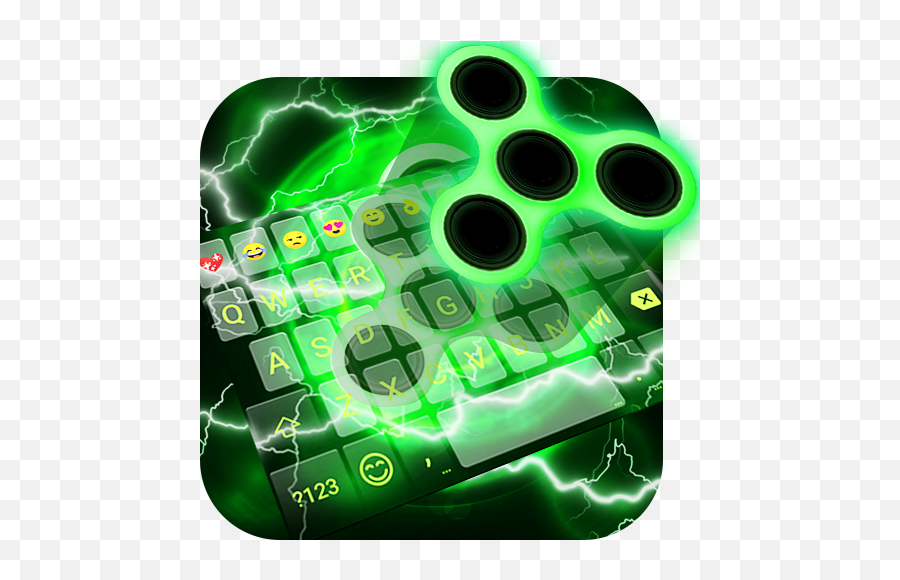 Fidget Spinner Neon Keyboard Theme - Graphic Design Emoji,Spinner Emoji