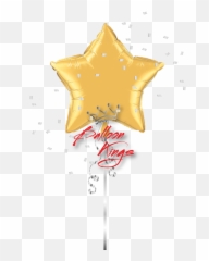 Gold Star - Gold Foil Balloon Emoji,Empty Star Emoji