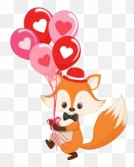 Fox Holding Balloons - Cartoon Emoji,Fox Emoticons