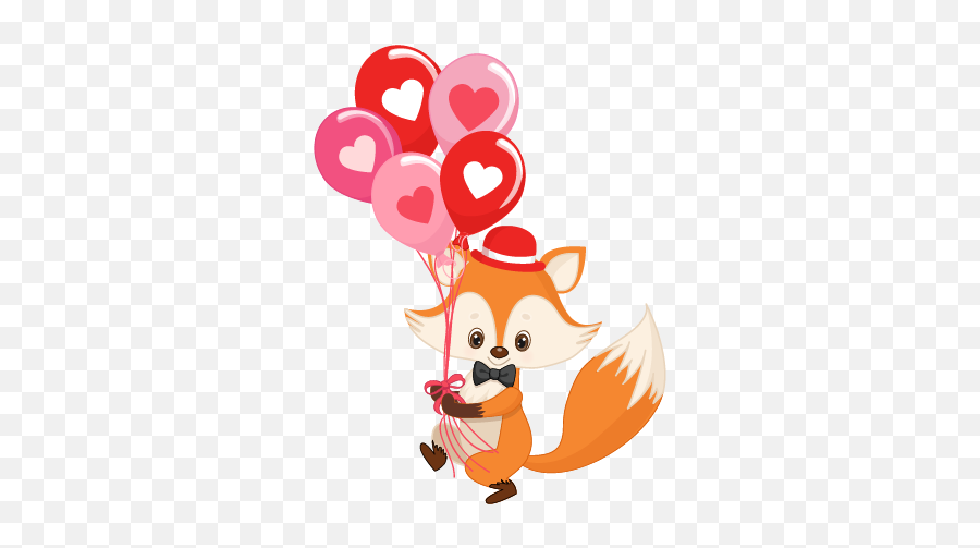 Fox Holding Balloons - Cartoon Emoji,Fox Emoticons