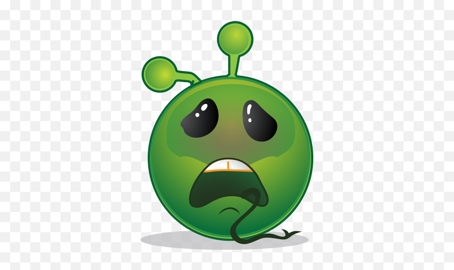 Smiley Green Alien Sickening - Smiley Emoji,Googly Eyes Emoticon