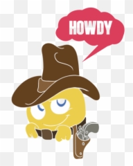 Cowboy Howdy Emoji Western Rodeo -