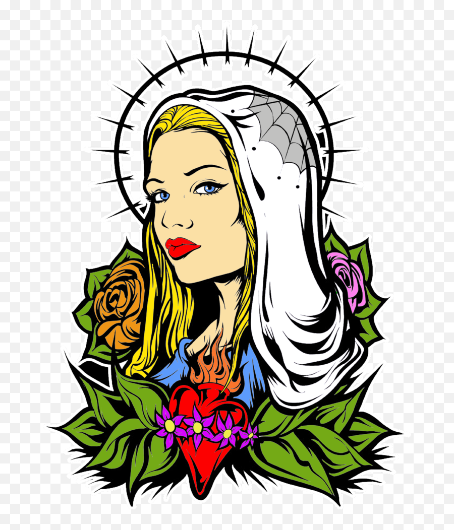 Sacred Heart - Virgin Mary Emoji,Bloody Mary Emoji