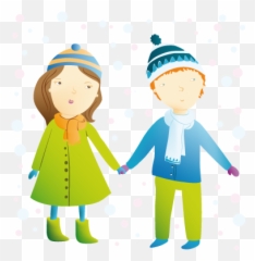 Children In The Snow Sticker - Vector Emoji