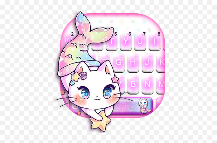 Lovely Mermaid Cats Keyboard Theme U2013 Apps On Google Play - M Jenni Illustrations Cat Emoji,Mermaid Emoji Android