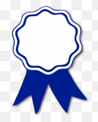 Blue Ribbon Award Clipart - Transparent Background Emoji