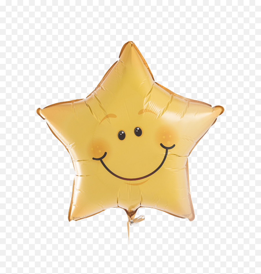 Smiley Face Star Foil Balloon - Balloon Emoji,Giant Emoji Pillow