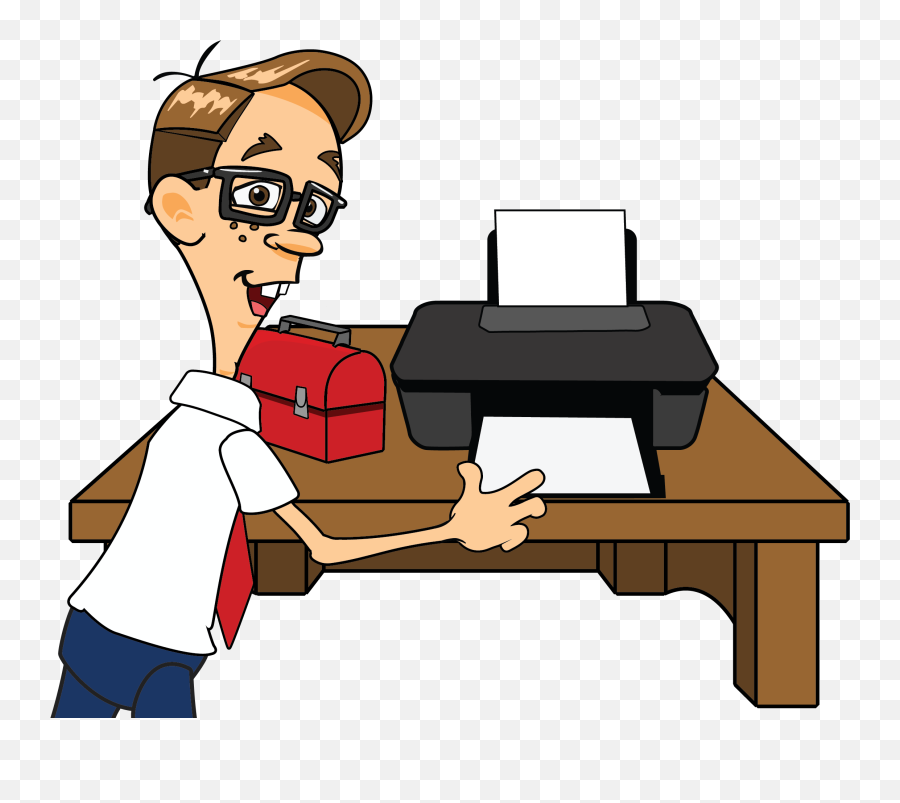 Frustrated Clipart Computer Trouble - Nerd Printer Emoji,Fax Machine Emoji