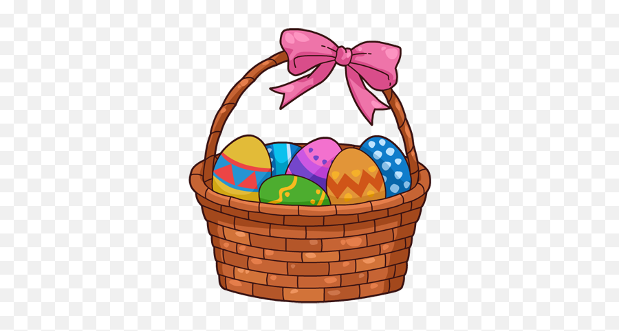 Easter Egg Basket Clip Art Basket With - Cute Easter Basket Clipart Emoji,Easter Basket Emoji