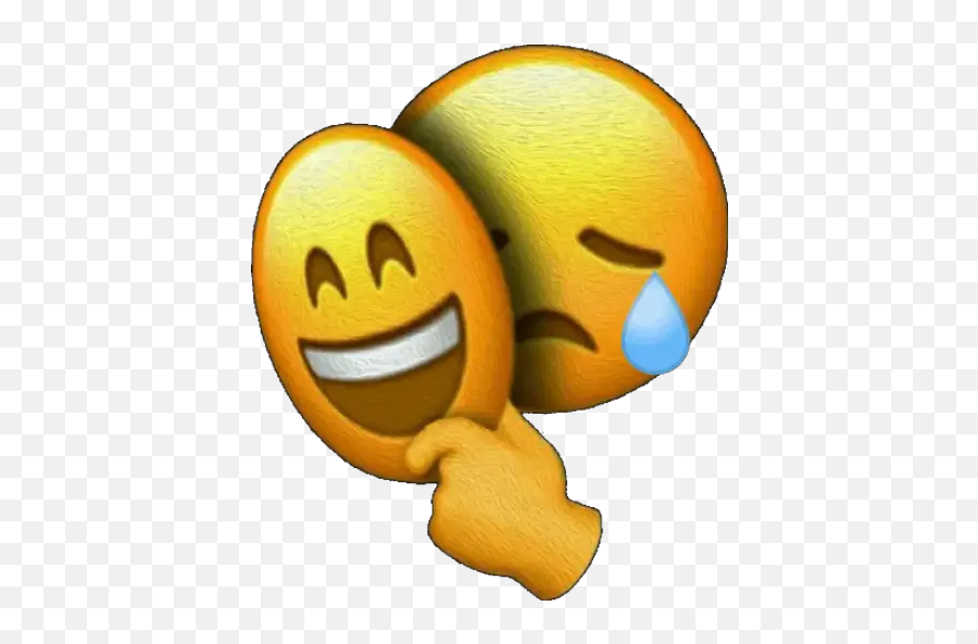Cool Emoji Stickers For Whatsapp - Half Happy Half Sad Face Emoji,Cool Emoji Games