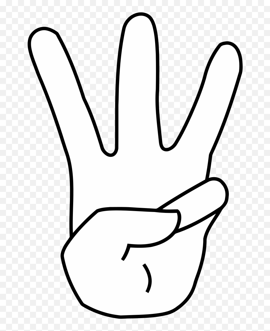 Hand 3 - Three Clipart Black And White Emoji,Three Fingers Emoji