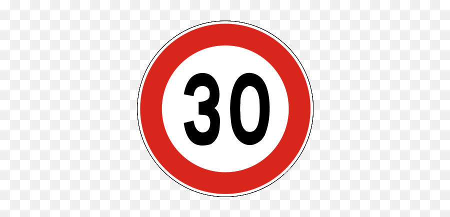 Maximum Speed Limit 30 Km Per H - Traffic Signal Speed Limit Emoji,No Signal Emoji