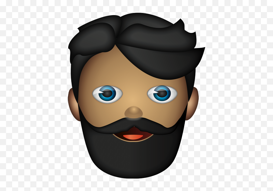 Bearded Man Smiling - Cartoon Emoji,Beard Emoji