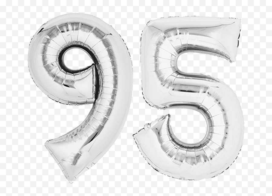Download Hd Foil Balloon 80cm Silver Lettering 95 Birthday - Monochrome Emoji,Birthday Balloon Emoji