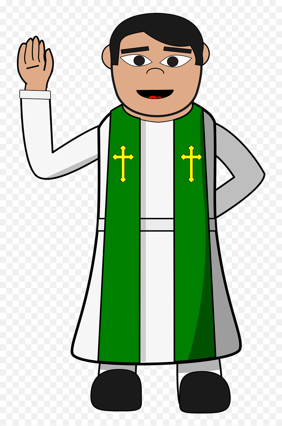 Pastor Priest Christian Cartoon Clip - Priest Clipart Emoji,Rain Emoji