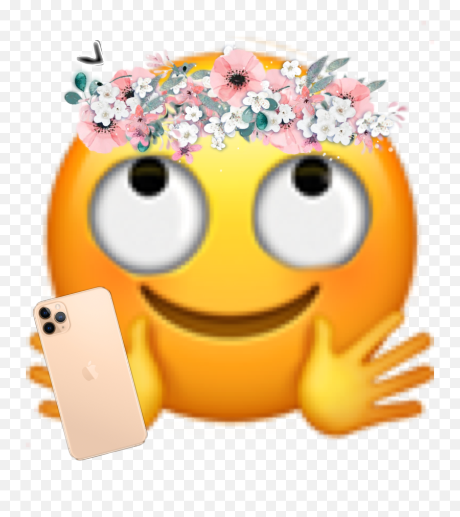 Freetoedit Emoji Flowers Iphone11 Sticker By - Cartoon,Emoji Smile With Hands