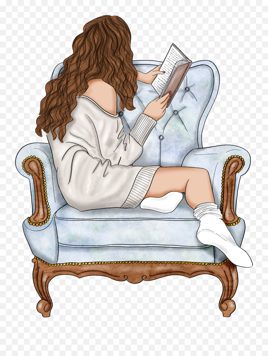 Reading Book Cozy Chair Sitting Sticker By Stacey4790 - Chair Emoji,Chair Emoji