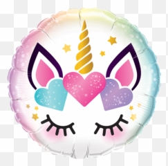 45cm Unicorn Eyelashes Foil Balloon - Qualatex 97399 Emoji,Unicorn Emoji Cake