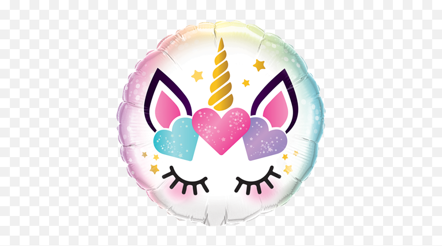 45cm Unicorn Eyelashes Foil Balloon - Qualatex 97399 Emoji,Unicorn Emoji Cake