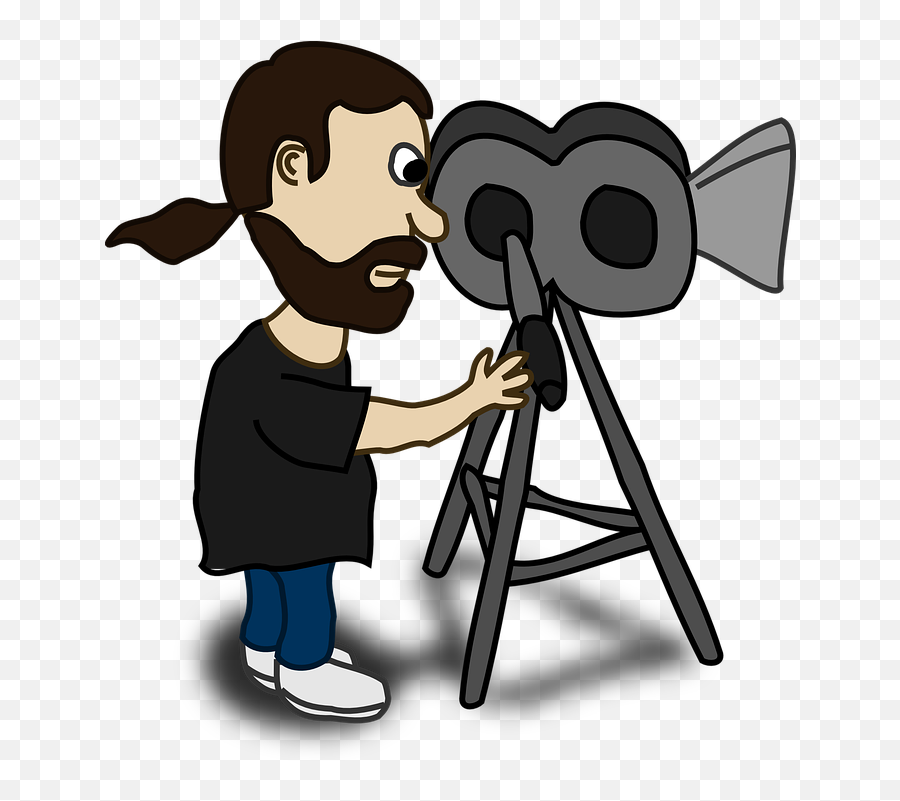 Free Beard Man Vectors - Director Of Photography Cartoon Emoji,Serious Emoticon
