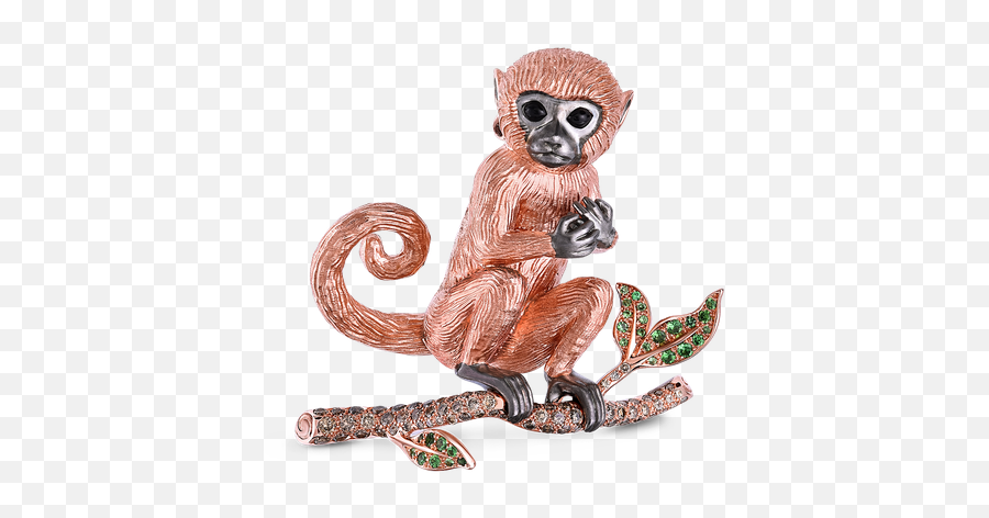 Roberto Coin Monkey Broach With Brown - Eurasian Red Squirrel Emoji,Cheeky Monkey Emoji