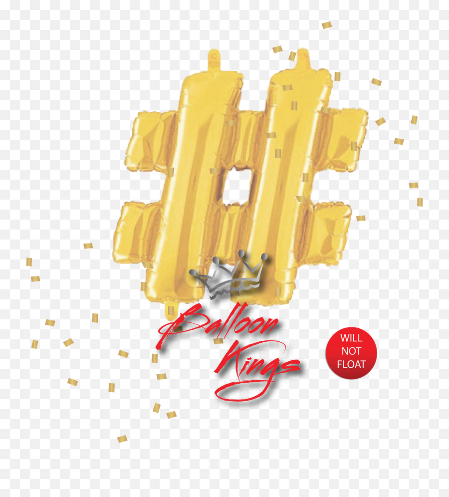 14in Gold Symbol Hashtag - Helium Ballon Hashtag Emoji,Ampersand Emoji