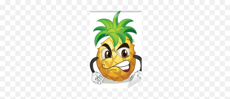 A Pineapple Wall Mural U2022 Pixers - We Live To Change High Cartoon Pineapple Emoji,Pineapple Emoticon