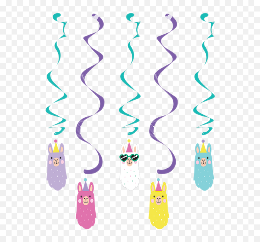 Llama Party Dizzy Danglers Hanging Swirls Balloon Agencies - Narozeninové Emoji,Dizzy Emoticons