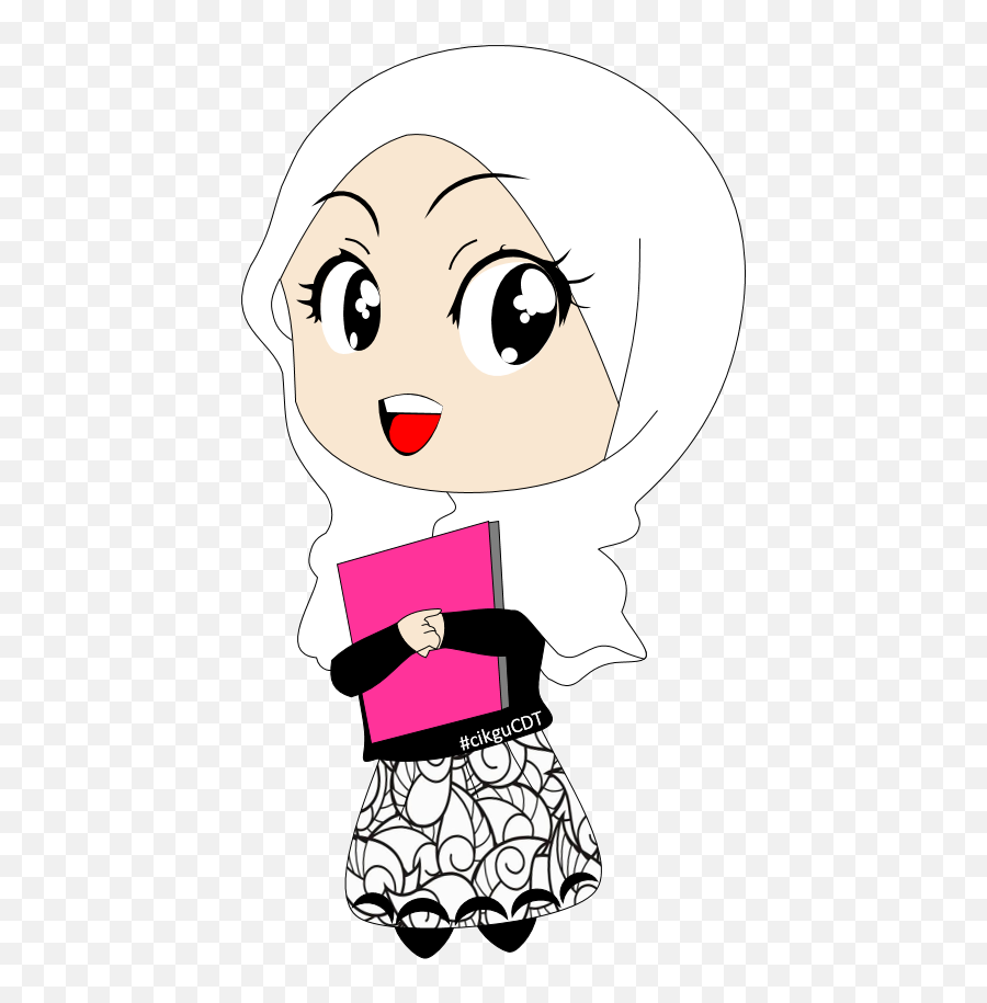 Girl Hijab Study Animation Transparent - Transparent Hijab Cartoon Png Emoji,Hijab Emoji Download