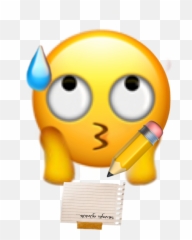 Apple Emoji School Writing Sticker - Transparent Eye Roll