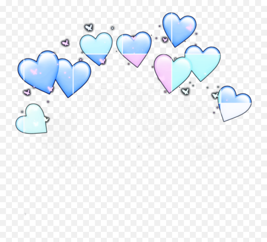 Heart Hearts Crown Sticker By Whateverittakes - Girly Emoji,Blue Heart Emoji Png