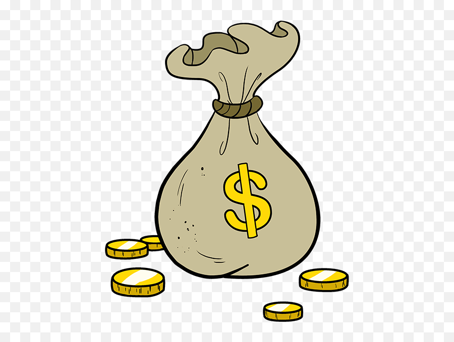 How To Draw Cartoon Money - Money Cartoon Drawing Emoji,Money Bags Emoji