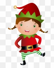 Elf Peeking Transparent Png Clipart - Christmas Elf Girl Cartoon Emoji,Peeking Emoji