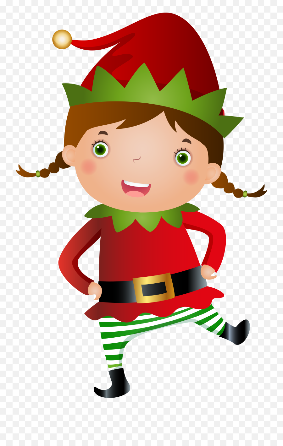 Elf Peeking Transparent Png Clipart - Christmas Elf Girl Cartoon Emoji,Peeking Emoji
