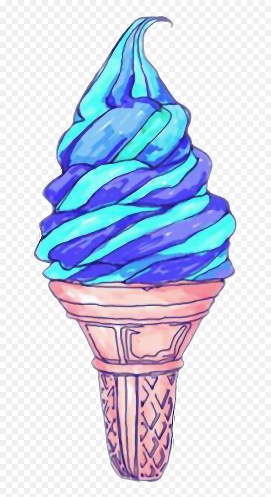 Helado Icecream Azul Blue Heladoazul - Blue Ice Cream Drawing Emoji,Ice Cream Emojis