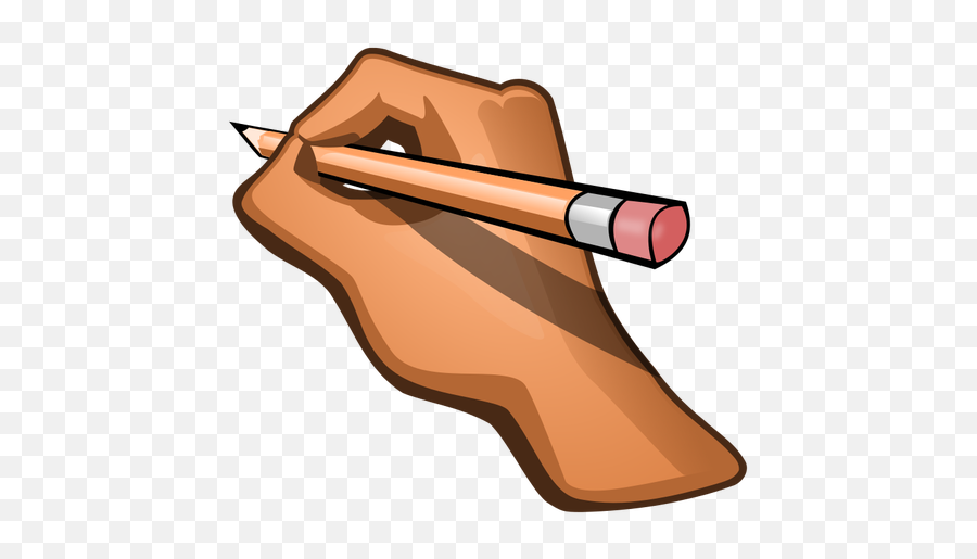 Hand Holding Pencil - Hand Holding Pencil Clipart Emoji,Pencil Emoticon